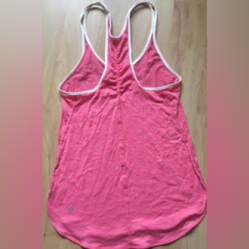 LULULEMON What the Sport Singlet ll Tank size 8 Heathered Pink w White